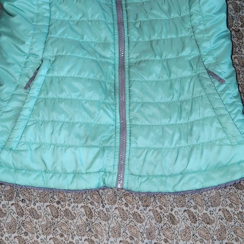 The North Face Kids Mint/Grey Reversible Jacket size 14 - Picture 10 of 10